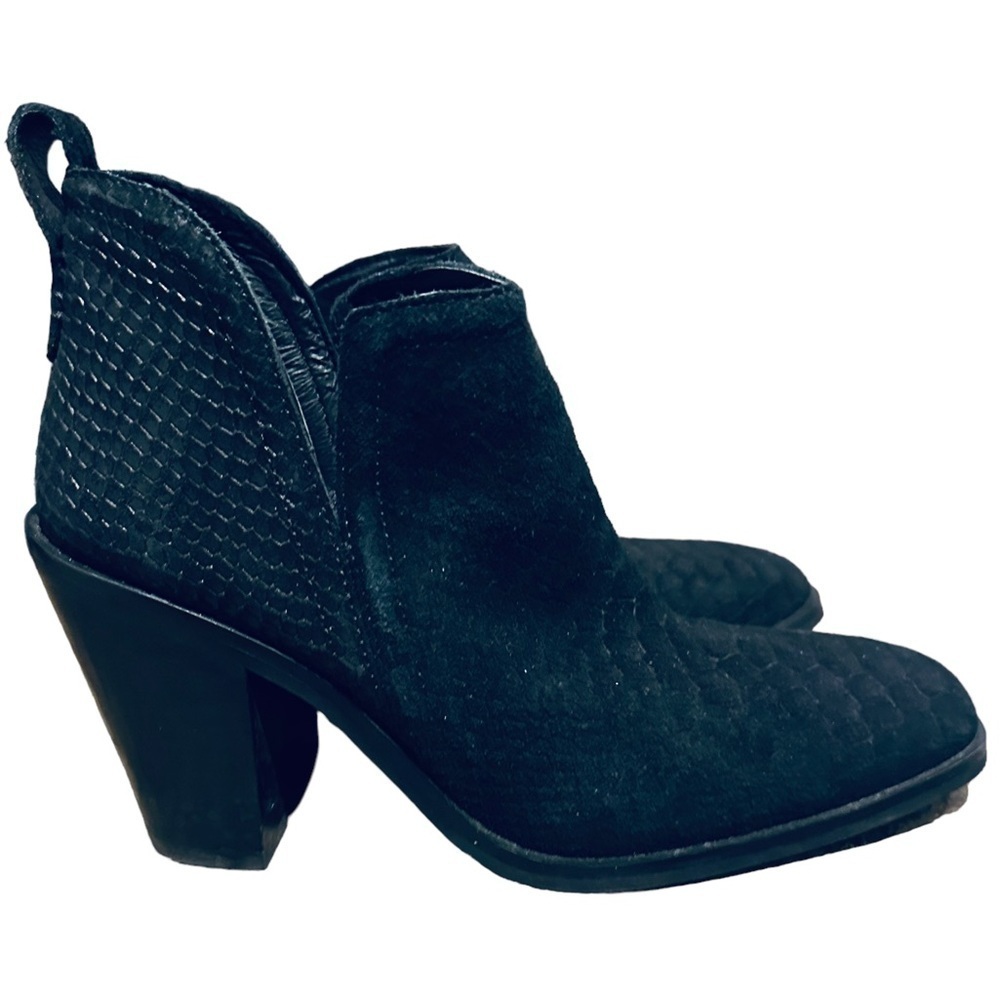Jeffrey Campbell Rosee bootie black suede snake leather size 7.5 - Picture 6 of 12